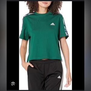 Adidas 3 Stripe Crop Top